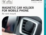 Automobilinis laikiklis DELTACO ARM-C101, magnetinis, skirtas mobiliajam telefonui, tvirtinamas į ventiliacijos groteles, juodos sp.