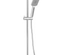 Dušo komplektas FERRO Cava Square Pro Np58, reg. dušo stovas 85-127 cm, reg. montavimo aukštis, dvi dušo galvos, dušo žarna 150 cm, chromo