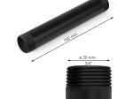 Dekoratyvinis vamzdis RUSTICLINE, 3/4", ilgis 150 mm, skersmuo 25 mm, RT-11, juodos sp.