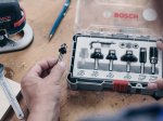Frezų rinkinys BOSCH, 8 mm kotu, "Trim&Edging", 6 dalių