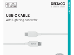 USB-C - iPhone laidas DELTACO Iplh-452, 2m,  FSC ženklinta pakuotė, baltos sp.