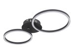 Lubinis LED šviestuvas GLOBO Kendy, 24W, 230V, 2744 lm, 3000K, metalas juodos sp., žiedo skersmuo 250 mm ir 205 mm, 490 x 247 x 72 mm, 67233-24S