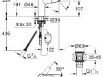 Praustuvo maišytuvas GROHE QUICKFIX START, su ištraukiamu dušeliu, chromo spalva, 23978003