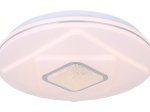 Lubinis LED šviestuvas GLOBO Tossi, 24W, 230V, 2400 lm, 3000K, akrilas, kristalai, chromo sp. žiedas, apvalus, 380 x 75 mm, 48399-24
