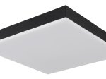 Lubinis LED šviestuvas GLOBO Doro, 18W, 230V, 2300 lm, 3000K, juodas matinis plastikas, akrilinis opalas, kvadratinis, 300 x 300 x 65 mm, 41594D1