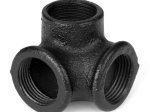 Dekoratyvinė jungtis RUSTICLINE, 3/4", skersmuo 25 mm, 3 skylės, RT-7, juodos sp.