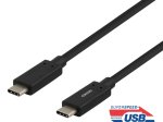 Įkrovimo laidas DELTACO USBC-1122M, 60 W, 3 A, USB Type C, 1 m, 10 Gbit/s, juodos sp.