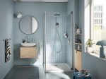 Dušo komplektas su termostatu GROHE QuickFix Vitalio Start 250 Flex, 250mm dušo galva,110mm rank. dušeliu, virštinkinė, taupanti vandenį, chromas, 26677001
