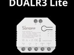 Išmanusis jungiklis SONOFF Dual R3 Lite, 100-240VAC, max 3300W, Wi-Fi, valdomas programėle, išorinis jungiklio valdymas tiek variklio, tiek jungiklio režimu.
