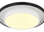 Lubinis LED šviestuvas GLOBO Morgan, 21W, 230V, 2120lm, 2700-6500K, RGB, dim., atmintis, su pultu, juodas, matinis, akrilinis opalas, 450x450x65mm,41390-21