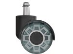 Biuro kėdės ratukai WALTECO, diametras 50 mm, kaištis 11 mm, skaidrūs, apkrova 60 kg, 5 vnt.