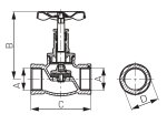 Ventilis-sklendė FERRO ZGZ04, ketaus 1 1/4", vidus/vidus, ZGZ04