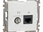 Antenos ir kompiuterio lizdas SCHNEIDER Sedna Design, 2 vietų, įleidžiamas, baltos sp., SDD111469T