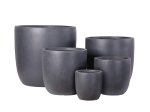 Keraminis lauko vazonas Ombra I, tamsiai pilkos sp., 35 x 35 x 34 cm.