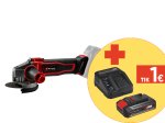 Akumuliatorinis kampinis šlifuoklis EINHELL TE-AG 18/125-2 Li - Solo, 18 V, švelnus startas, maks. disko skersmuo 125 mm, be akumuliatorių ir kroviklio