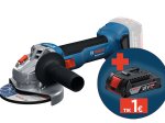 Akumuliatorinis kampinis šlifuoklis BOSCH Professional, GWS 18 V-8, SOLO, 18 V, disko diametras 125 mm, be akumuliatoriaus ir kroviklio, 06019N9000