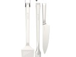 Grilio įrankių rinkinys BARBECOOK Premium, (mentelė,žnyplės,šefų peilis), 3vnt., nerūdijančio plieno, 45.7 cm