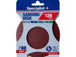 Šlifavimo diskas SPECIALIST+, P80, 125 mm, 5 vnt.