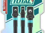 Perėjimai galvutėms TOTAL, 1/4", 3/8", 1/2", 3 vnt., TAC273651