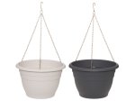 Plastikinis lauko vazonas 4Living, pakabinamas, antracito sp., 28 x 28 x 18 cm.