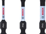 Smūginių sukimo antgalių rinkinys BOSCH Impact, PH1, PH2, PH3, 3 vnt., 50 mm