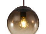 Pakabinamas šviestuvas GLOBO Varus, E27, 1 x 40W, 230V, rudos sp. metalas, gintaro sp. stiklas, 200 x 1200 mm, 15865