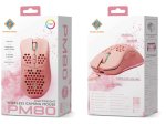 Belaidė žaidimų pelė DELTACO GAMING PM80, 70g svorio, RGB, SPCP6651, 400-4800 DPI, 1000 Hz, rožinės sp., GAM-120-P
