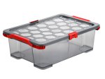 Daiktadėžė ROTHO Evo Total, su dangčiu, skaidrios pilkos sp., 30 l