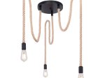 Pakabinamas šviestuvas GLOBO Ulleu, E27, 3 x 60W, 230V, metalas juodos sp., ruda kanapių virvė, 1600 x 300 mm, 69029-3H1