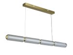 Pakabinamas LED šviestuvas SEARCHLIGHT Mod, 27,5W, 230V, 3000K, 3269lm, satininis varis, opalinis akrilas ir skaidrus stiklas, 1090 x 80 x 500 mm, maksimalus aukštis 1270 mm, 26254SB