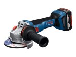 Akumuliatorinis kampinis šlifuoklis BOSCH Professional, GWS 18 V-11 S, 18 V, disko diametras 125 mm, 2x 5,0 Ah akumuliatoriai, kroviklis GAL 1880, lagamine, 06019N4002