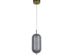 Pakabinamas LED šviestuvas SEARCHLIGHT Capsule, 19W, 230V, 3000K, 2128lm, satino spalvos žalvario metalo ir akrilo gaubtas, dimeriuojamas, 150 x 150 x 410 mm, maksimalus aukštis 1500 mm, 28803SB