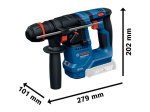 Akumuliatorinis perforatorius BOSCH Professional GBH 18 V-18 X, 18 V, komplekte 2 x 2,0 Ah akumuliatoriai ir kroviklis, lagaminas, 0611927101