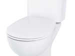 Klozetas GROHE BAU CERAMIC, pastatomas, tyliai nusileidžiantis dangtis su lengvo nuėmimo f-ja, berėmis, horizontalus nubėgimas, įvadas karinis/dešninis, vandens nuleidimas 3/6 L, baltas, 39496000