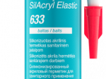Akrilinis hermetikas PENOSIL Sanitary Silacryl Elastic 633, su fungicidais, skirtas sanitarinėms patalpoms, baltas, 300 ml