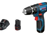 Akumuliatorinis smūg. suktuvas BOSCH Professional GSB 12V-15, 12V, 2x2,0 Ah, GAL 12V-20, sukimo momentas 15/30 Nm