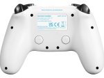 Žaidimų pultas DELTACO GAMING GAM-139-W, PS4/PC/Android/iOS valdiklis Bluetooth, 2 programuojami makrokomandos mygtukai, baltos sp.