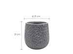 Keraminis lauko vazonas Ashora I, pilkos sp., 21 x 21 x 21 cm.