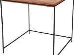 Metalinis staliukas mediniu stalviršiu, juodos sp., 30 x 30 cm, aukštis 33 cm