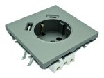 Kištukinis lizdas TOPE Bora, 1 vietos + USB-A + USB-C, įleidžiamas, pilkos sp., su įžeminimu, 500900059