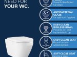 Klozetas GROHE EURO CERAMIC 2.0, pakabinamas, be nuplovimo lanko, su Triple Vortex nuleidimu, su lėtai  nusileidžiančiu dangčiu, baltas, 102510SH00