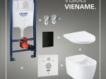 Klozeto komplektas GROHE START ROUND, komplekte rėmas Solido 5in1 113 cm, pakabinamas klozetas, be nuplovimo lanko, tvirtinimai, matinis juodas mygtukas Even, 3/6L, 103847SH00