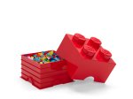 Daiktadėžė kaladėlė LEGO, 25 x 18 x 25 cm, raudonos sp.