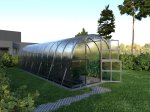 Šiltnamis KLASIKA Arkinis, 24 m2, su pamatu ir 6 mm polikarbonatine danga, 3 x 8 m, arkos formos