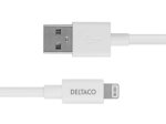 Įkrovimo laidas DELTACO IPLH-401, USB-A -Lightning, Mfi, Apple C189, 1 m, baltos sp.