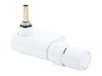 Termostatinis pajungimo mazgas DANFOSS VHX - MONO, rankšluoščių džiovintuvui, 1/2", 1/2", kampinis, balta spalva, 013G4387