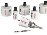Bimetalinių gręžimo karūnų rinkinys MAKITA EZYCHANGE Bi-Metal, 25, 32, 40, 51, 65 , 68, 76 mm