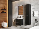 Vonios spintelės komplektas ELITA Roma Plus Compact 50, 51,5 x 56,7 x 39,7 cm, apatinė, pakabinama, su praustuvu, juodas matinis, 2DR, 168518