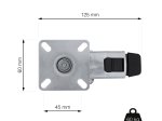 Ratukas WALTECO, diametras 75 mm, su plokštele, pasukamas, su stabdžiu, apkrova 60 kg