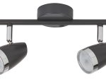 Kryptinis šviestuvas RABALUX Karen, LED, 2 x 4W, 230V, 3000K, 2 x 280 lm, IP20, metalas su plastiku, antracito sp., 255 x 83 x 150 mm, 6513